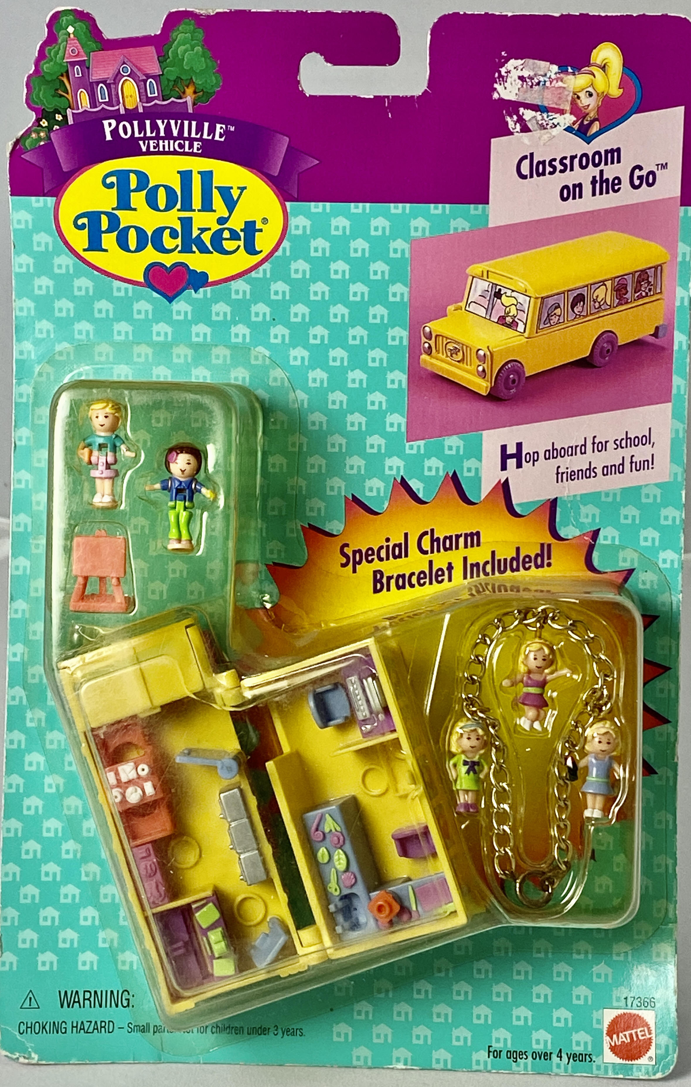 1996 Polly Pocket Classroom on the Go Out n About Bluebird Toys